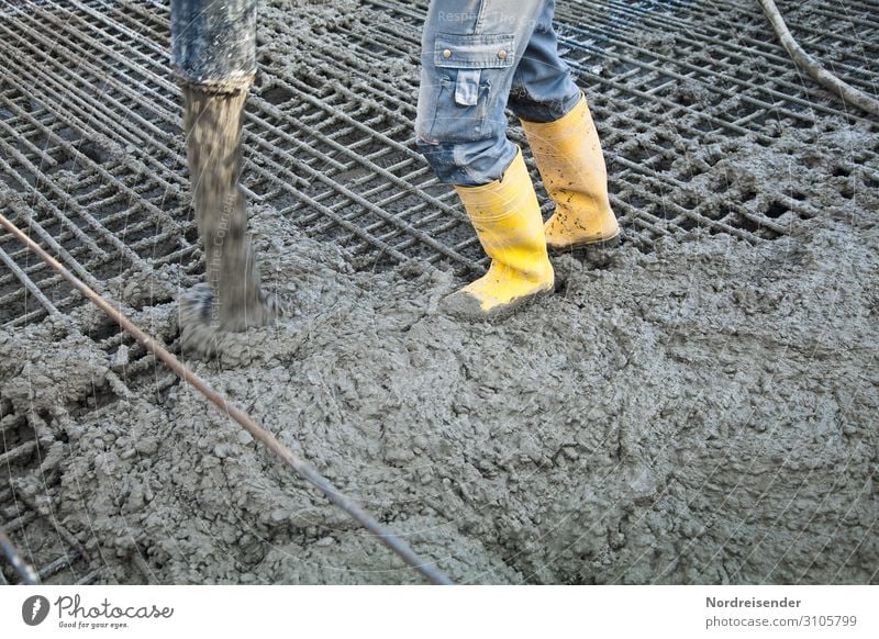 Concreting with concrete pump Work and employment Profession Workplace Construction site Economy Industry Tool Machinery Human being Man Adults Legs