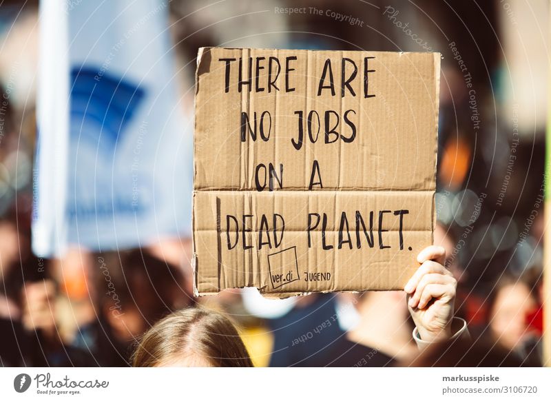 There are no jobs on a dead plante Child University & College student Disaster Peace Global Climate Mobilisation Global Climate Strike activist appeal