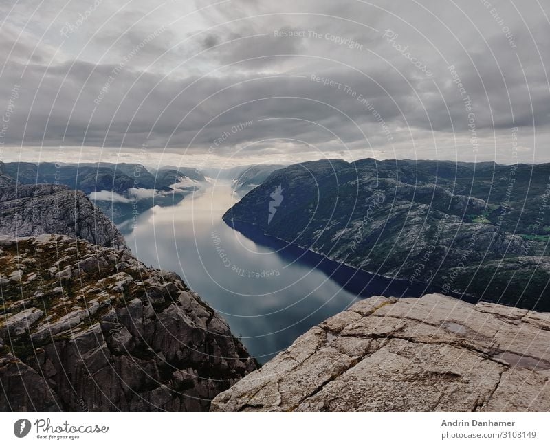 Preikelstolen Norway Nature Landscape Sky Clouds Horizon Rock Alps Mountain Fjord Breathe Relaxation To enjoy Vacation & Travel Hiking Large Infinity Natural