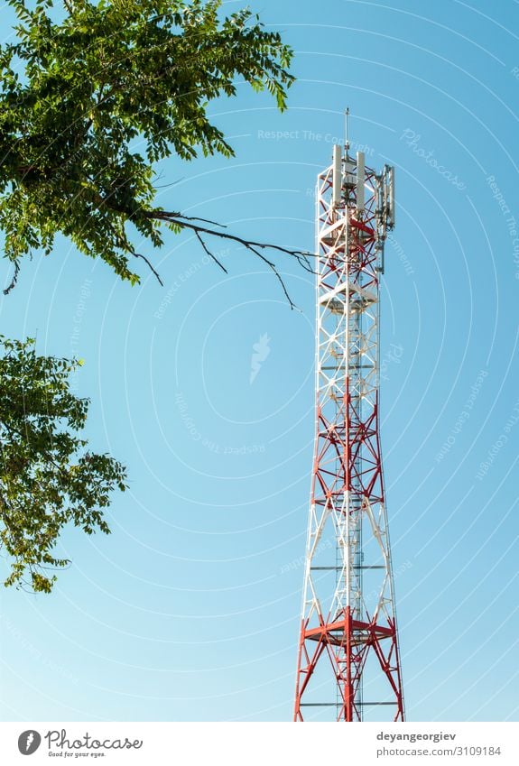 Telecommunication Radio Antenna And Satelite Tower With Blue Sky Stock  Photo, Picture and Royalty Free Image. Image 28591650.