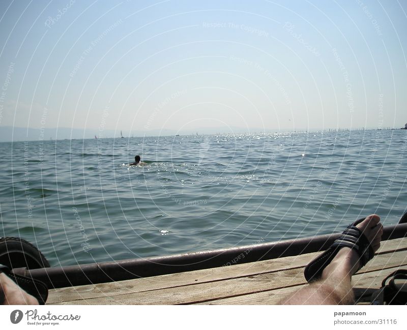 lazy in the sun Lake Footbridge Swimmer (professional sportsman) Waves Lake Constance Sun breeze Swimming & Bathing