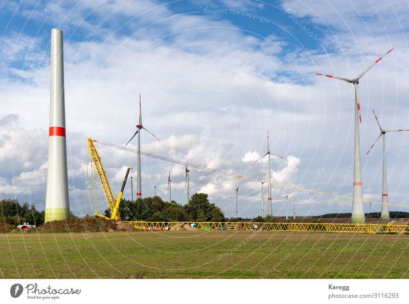 A new wind turbine Technology Wind energy plant Environment Nature Landscape Air Sky Power Innovative green Electric windmill environmental development Engines