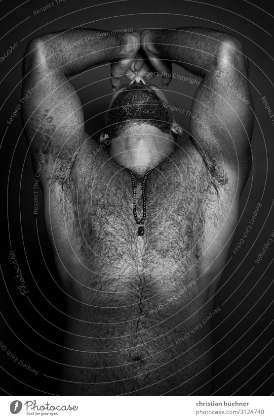 Portrait Of Naked Muscle Man In Studio muscle portrait erotic pose posing Pilous Bear bearded dad Intimate empathy Model Fashion Beauty & Beauty Cosmetics