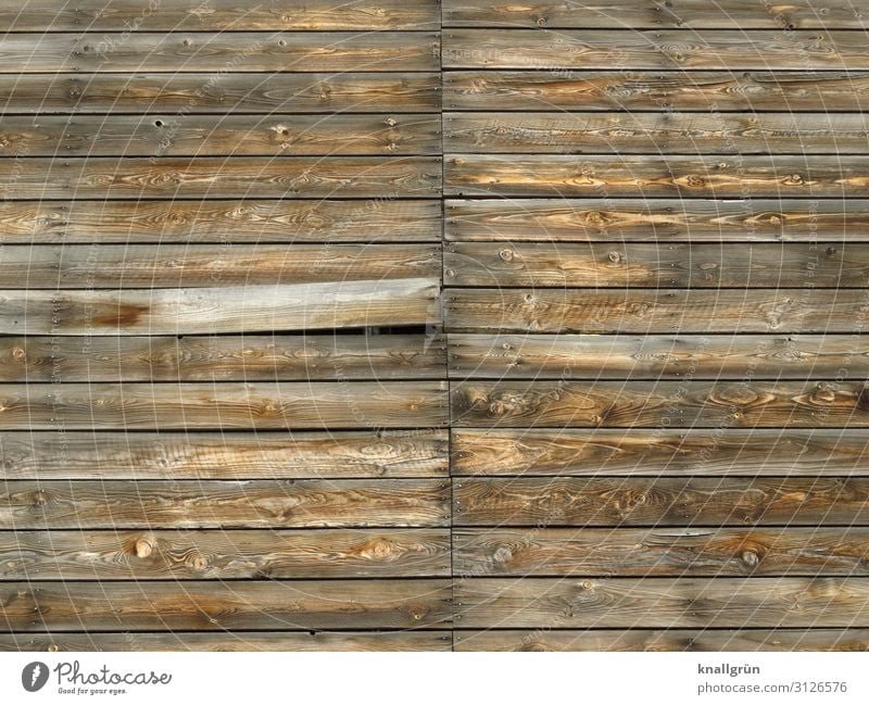 secret compartment Wall (barrier) Wall (building) Facade Wood Communicate Old Broken Brown Mysterious Price tag Decline Wooden board Wooden wall Colour photo