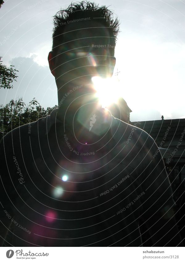 soleil Back-light Patch of light Light Portrait photograph Human being Lens flare Guy Sun Face