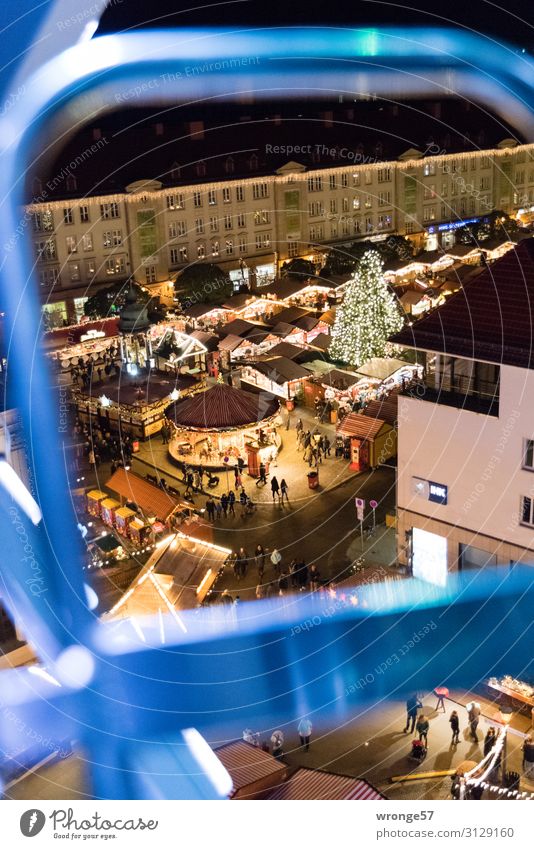 Magdeburg Christmas Market II Germany Europe Capital city Downtown Old town Populated Places Marketplace Building Tall Town Blue Brown Black Christmas & Advent