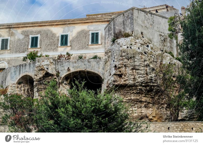 House built on rocks in Sardinia House (Residential Structure) Building Rock stone rock solid sedini Old building stable Old town Caves undermine Architecture