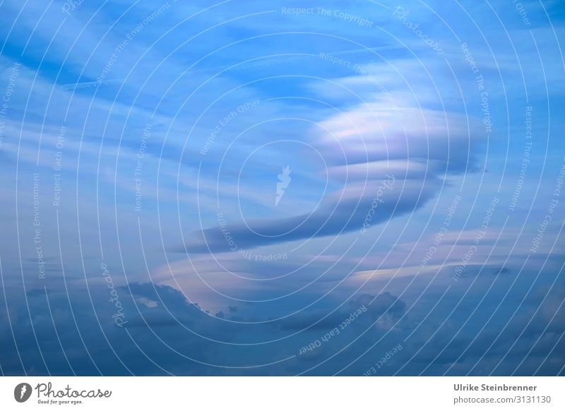 Cloud swirl in the blue sky vertebra airflow Tornado Clouds Cloud pattern tornado Sky jumbled up whirlwind Cloud formation Blue Airy stormy air masses Weather