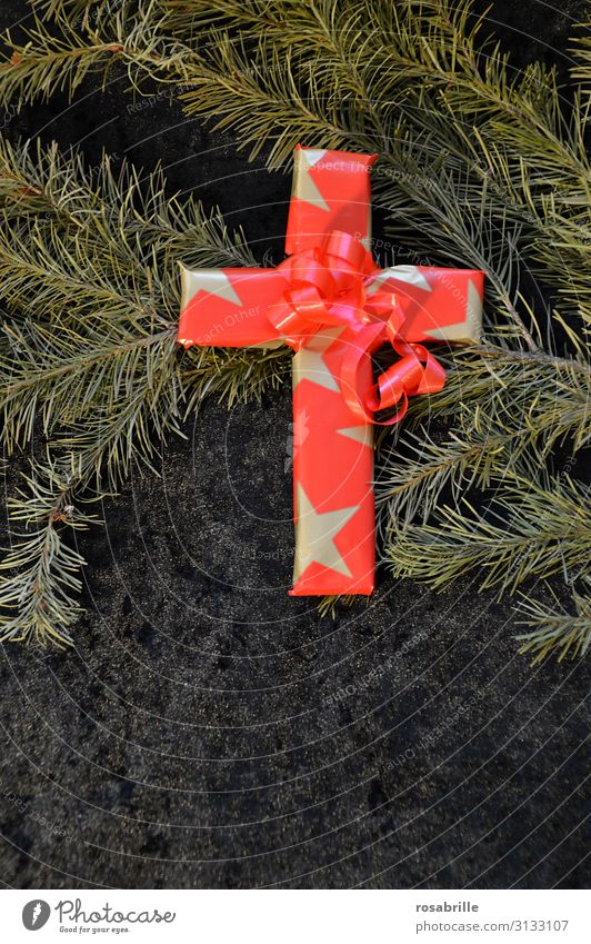 Christmas and Good Friday | Weltschmerz Decoration Christmas & Advent Crucifix Gold Red Dedication Altruism Humble Death Belief Religion and faith Tradition