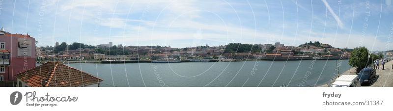 Postage II Panorama (View) Wide angle Portugal Watercraft Europe Porto Harbour Large Panorama (Format)