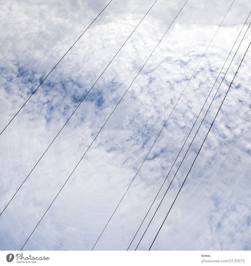 NECKENSTARRE Technology Energy industry Cable High voltage power line String Sky Clouds Wind Tall Above Life Orderliness Relationship Idea Inspiration