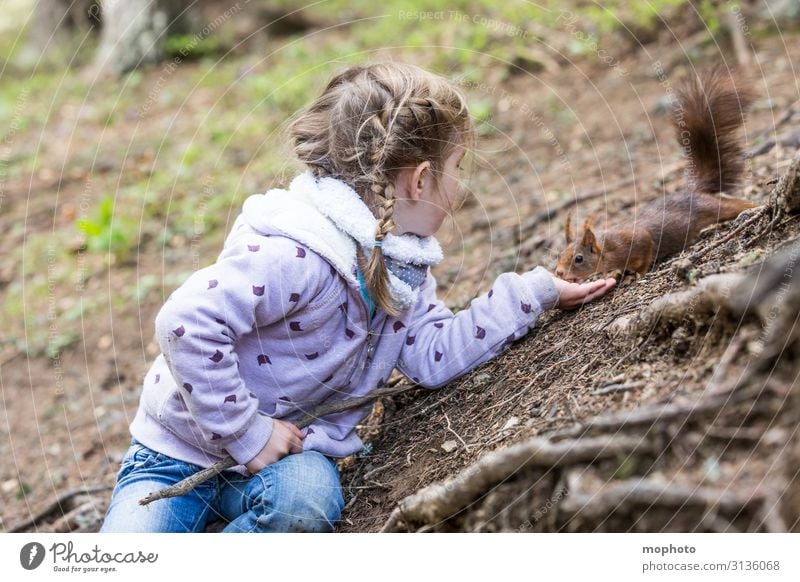 Feeding squirrels #3 Vacation & Travel Trip Child Human being Feminine Toddler Girl Infancy Hand 1 3 - 8 years Nature Animal Tree Forest Wild animal To feed Sit