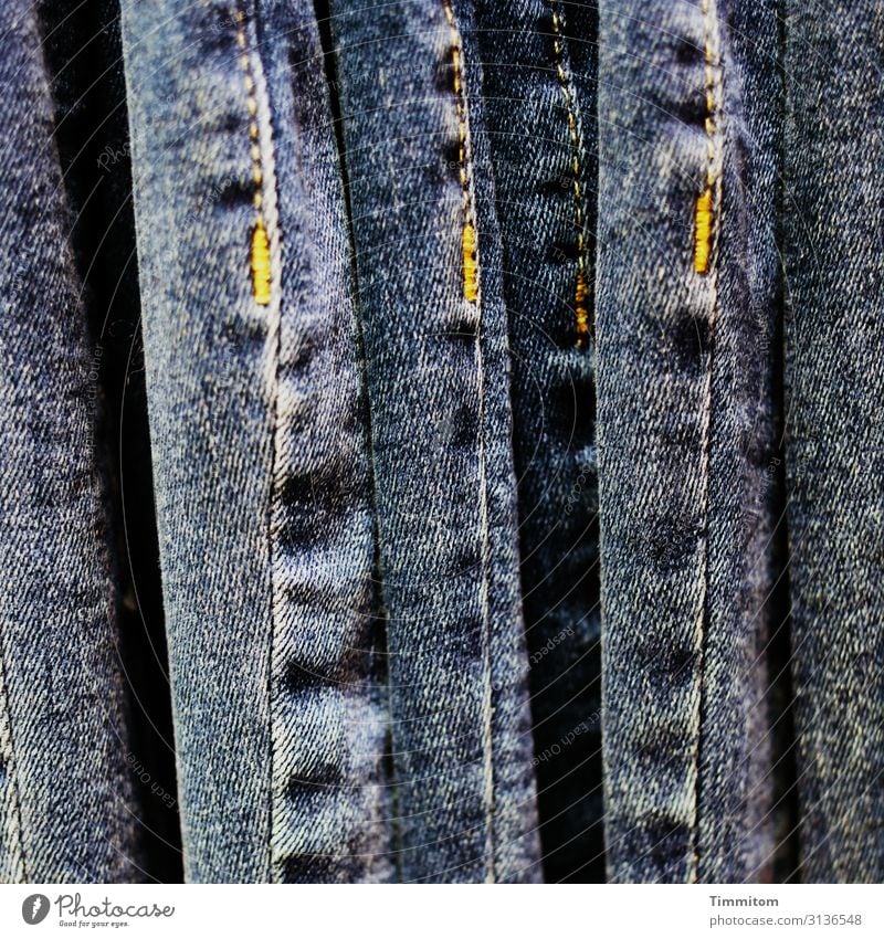 Jeans in Store several closeup Shop blue Yellow