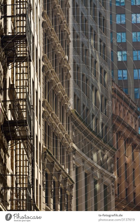 All only facade New York City USA Downtown Old town Deserted House (Residential Structure) High-rise Manmade structures Building Architecture Wall (barrier)