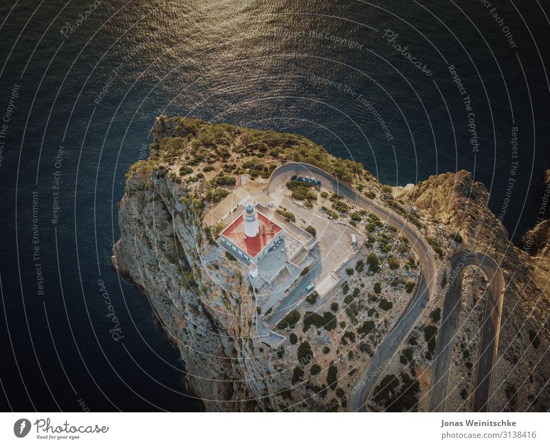Cap Formentor from the air Vacation & Travel Tourism Sightseeing Landscape Sun Summer Climate Beautiful weather Warmth Drought Rock Canyon Waves Coast Ocean