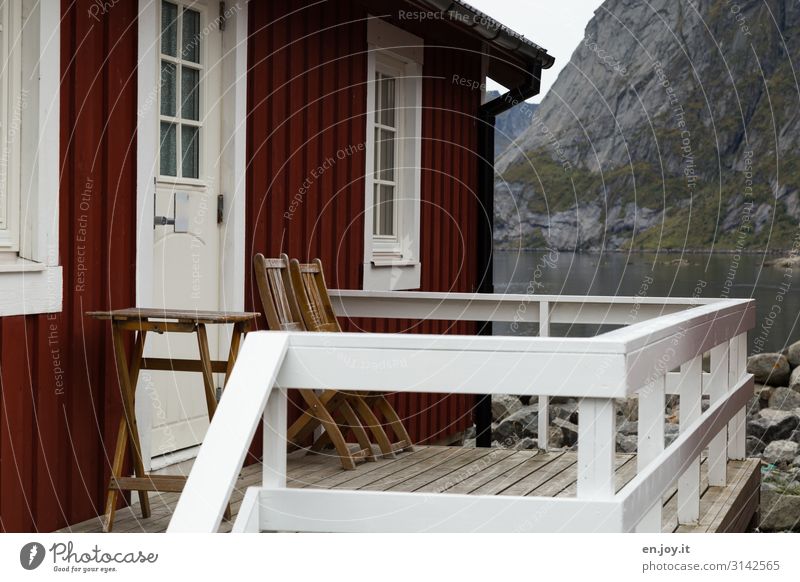 Our Nest Vacation & Travel Rock Mountain Fjord Reine Lofotes Norway Scandinavia House (Residential Structure) Detached house Dream house Hut Facade Balcony