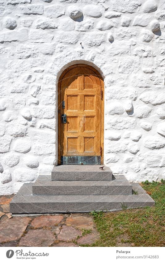 Wooden door with a stairway on an old building Vacation & Travel House (Residential Structure) Church Building Architecture Stairs Facade Street Stone Old