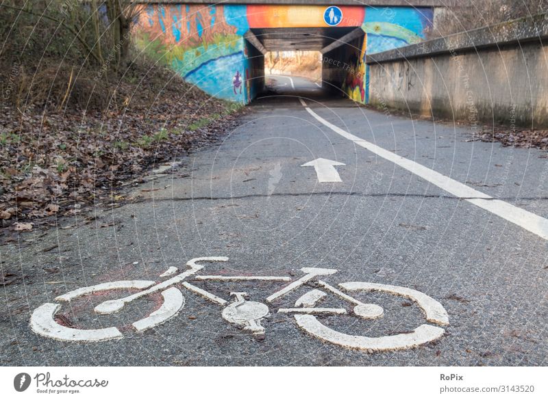 Bike lane underpass. Lifestyle Design Healthy Wellness Sports Cycling Education Economy Androgynous Environment Nature Climate Climate change Town Outskirts