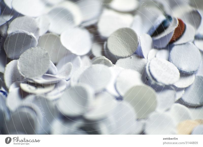 confetti Trash Abstract Office Carnival Background picture Confetti Hole puncher Paper paper shavings Snippets Structures and shapes Depth of field White Moody