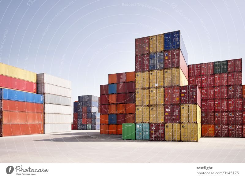 container Workplace Trade Logistics Transport Traffic infrastructure Work and employment Business Luxury Container Goods Deliver Storage Exterior shot
