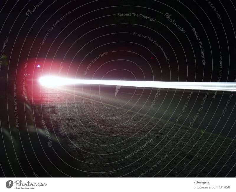 ball lightning Light Night Speed Long exposure Transport Car Movement Street