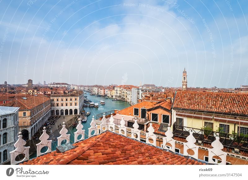 View of the Canal Grande in Venice, Italy Relaxation Vacation & Travel Tourism House (Residential Structure) Water Clouds Town Old town Tower Manmade structures