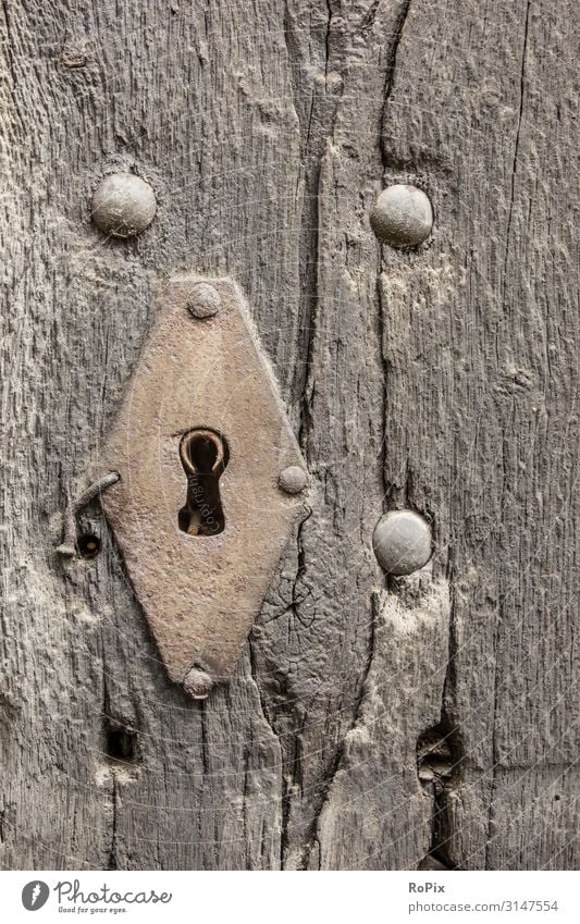 Keyhole in an old door. Lifestyle Style Design Tourism Sightseeing Education Work and employment Profession Workplace Construction site Factory Economy
