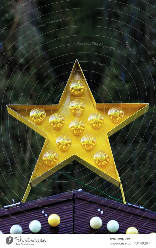 star Christmas & Advent Plant Tree Hut Wall (barrier) Wall (building) Facade Star (Symbol) Sign Ornament Sphere Yellow Christmas Fair Exterior shot Deserted Day