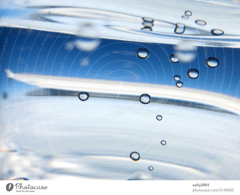 Water in the air... Mineral water Air bubble Airplane Wing hazy Experimental Aerial photograph betweenworld Cold drink Bubble Round Carbon dioxide Carbonic acid