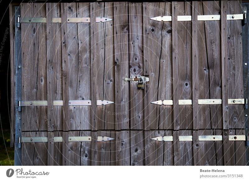 Striped 2 Wooden gate Entrance Cross stripe vertical strip Wooden door Structures and shapes Exterior shot