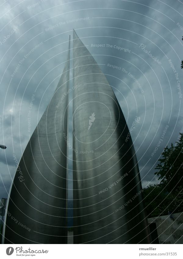 Mounting misfortune Monument Dark Aluminium Wide angle Art Obscure Nature Thunder and lightning Rain Modern