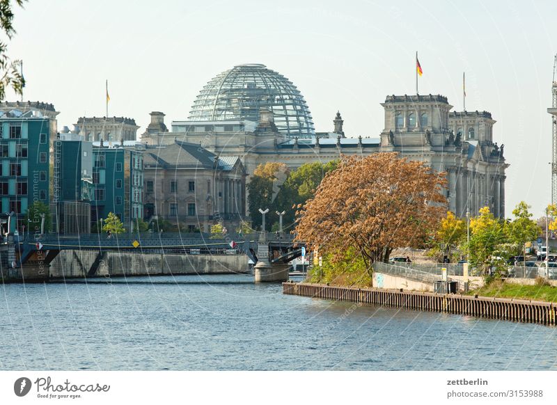 Bundestag in the Reichstag building Architecture Landmark Berlin Germany German Flag Capital city Parliament Government Seat of government Government Palace