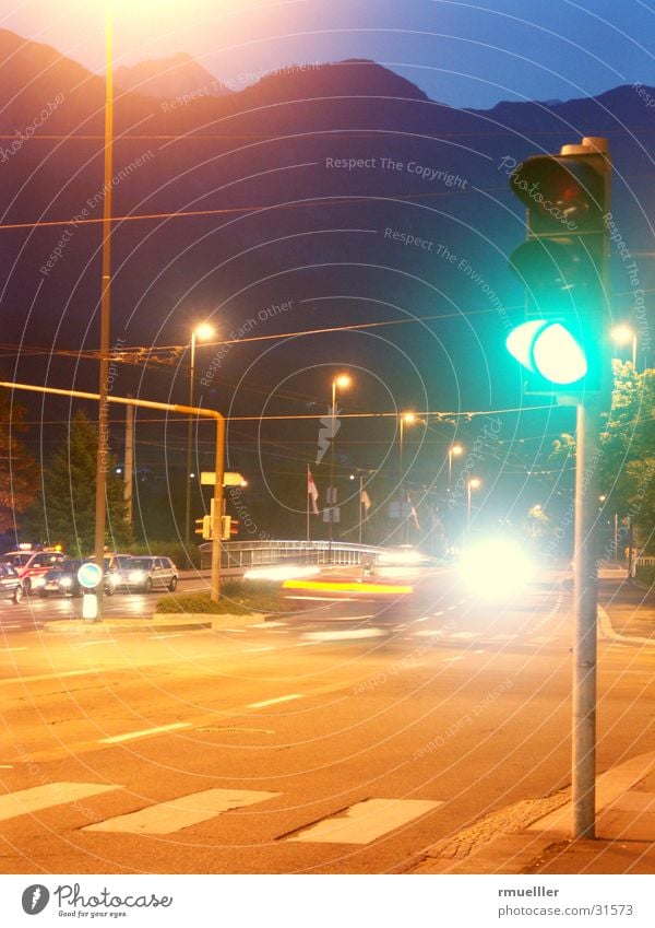 GIVE ME A GAAA Traffic light Green Transport Night Long exposure Things Street Mixture Car