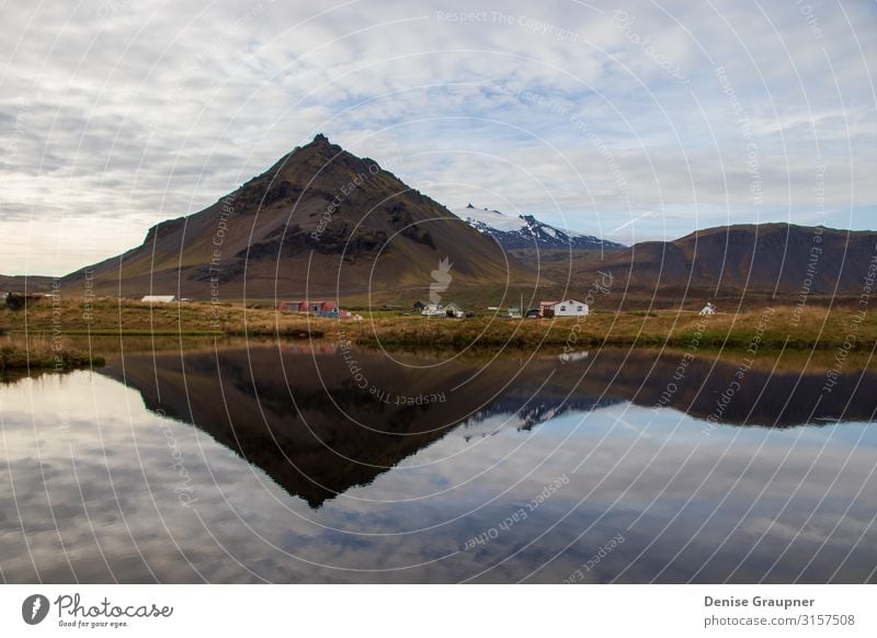 Mountains in Iceland are reflected in the water Vacation & Travel Tourism Trip Adventure Expedition Summer Winter Environment Nature Landscape Climate Weather