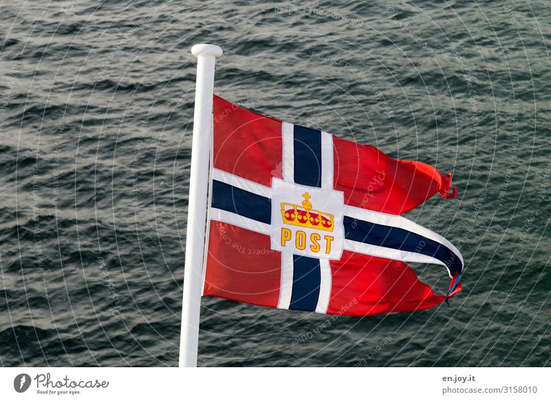 You have mail Vacation & Travel Cruise Ocean Norway Lofotes Scandinavia Navigation Passenger ship Cruise liner Flag Adventure Relaxation Experience Tourism