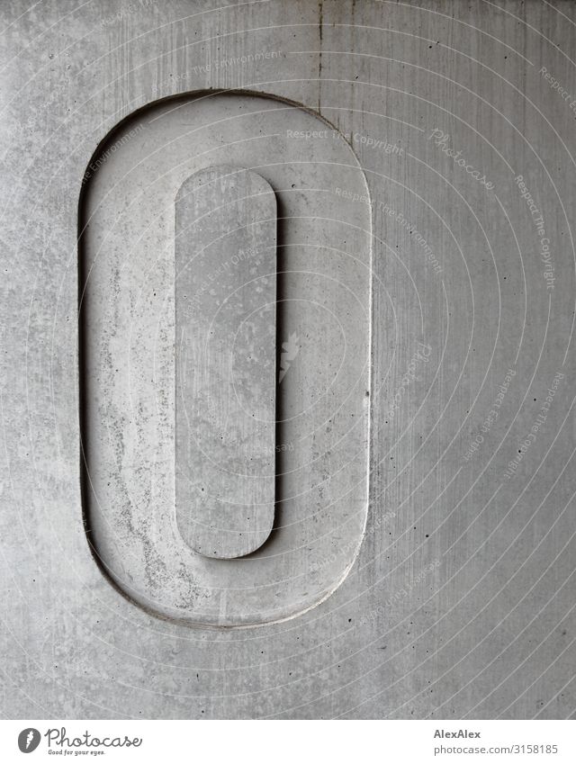 HH UT 19 | Grey Zero - Big Zero in Concrete 0 Digits and numbers O Facade Wall (building) Wall (barrier) Shadow Line Structures and shapes Clean Pure clear Gray
