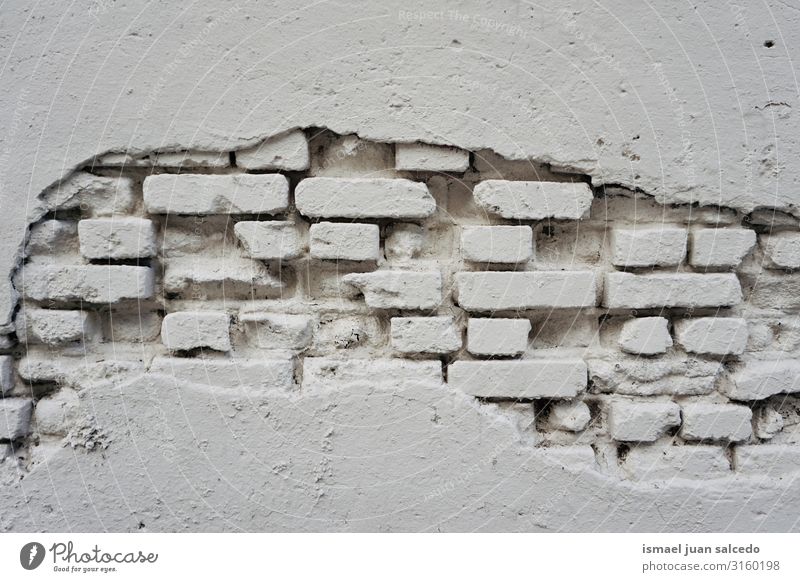 ol white wall broken on the facade of the building Wall (building) White Consistency Pattern Stone Broken Neutral Background Background picture Abstract Old