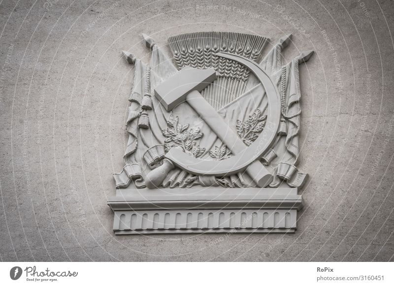 Soviet emblem on a historic building. Lifestyle Design Vacation & Travel Tourism Sightseeing City trip Education Science & Research Work and employment