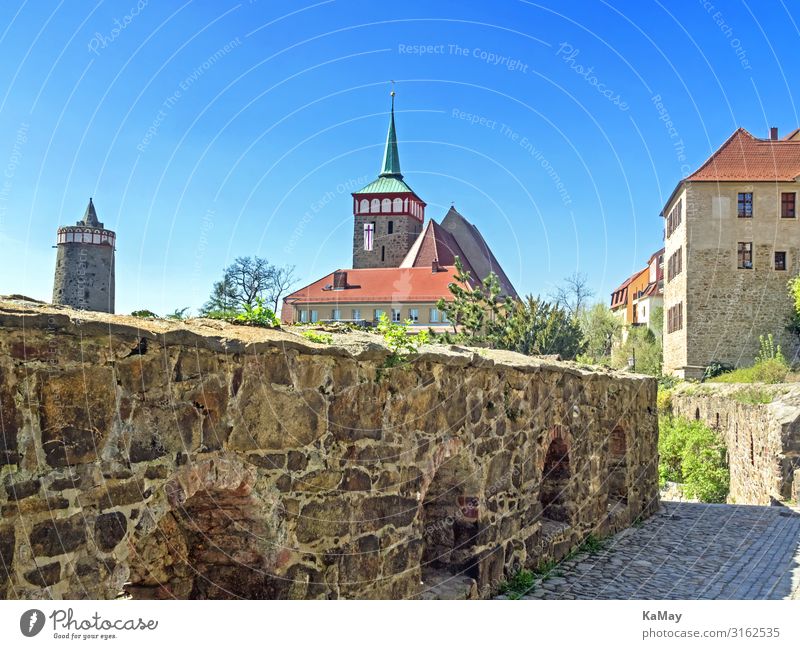 Old town of Bautzen with old water art and St. Michael's Church Germany Saxony Europe Town Deserted Manmade structures Building Architecture Wall (barrier)