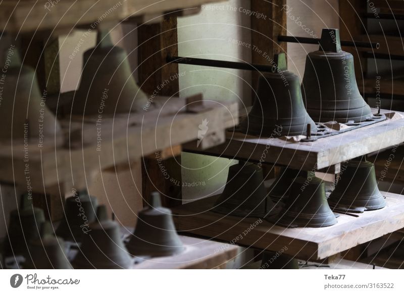 In the bell manufactory Art Artist Work of art Esthetic Bell Bell tower bell making Colour photo Interior shot Dawn Twilight