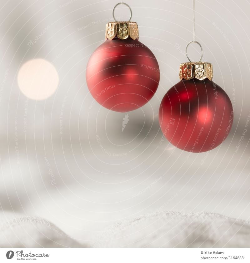 baubles Design Card Feasts & Celebrations Christmas & Advent Decoration Sphere Hang Illuminate Soft Red Emotions Moody Anticipation Belief Religion and faith