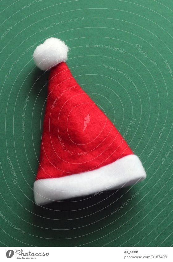 Christmas hat Feasts & Celebrations Christmas & Advent Winter Climate Felt Cap Santa Claus hat Illuminate Lie Esthetic Friendliness Happiness Modern Positive
