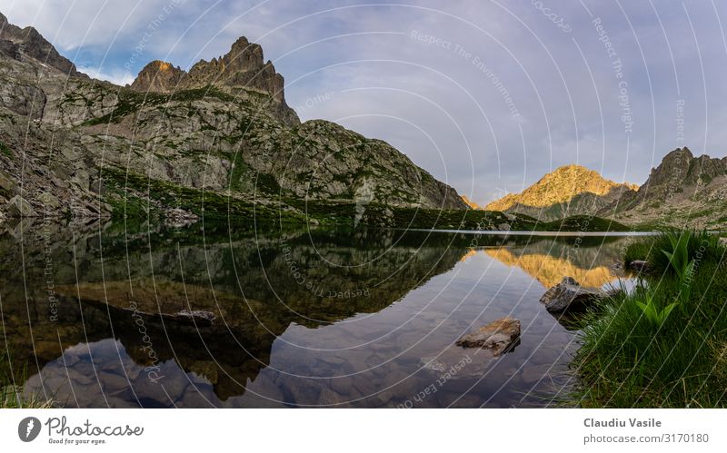 Autier Lake at Sunrise in the French Alps Environment Nature Landscape Plant Clouds Summer Grass Park Rock Mountain Hiking Mercantour National Park Camping Tent