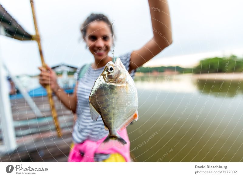 freshly caught Food Fish Organic produce Leisure and hobbies Fishing (Angle) Vacation & Travel Tourism Trip Adventure Feminine 1 Human being Nature River