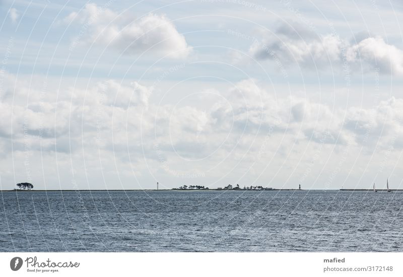 Schleimünde 2 Landscape Water Sky Clouds Autumn Beautiful weather Tree Coast Baltic Sea House (Residential Structure) Tower Lighthouse Navigation Sport boats