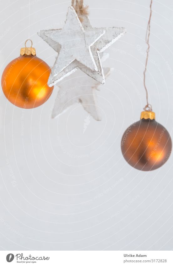 christmas decoration Design Card Christmas & Advent Decoration Metal Gold Sphere Star (Symbol) Hang Bright White Moody Idea Mobile Wood Christmas decoration