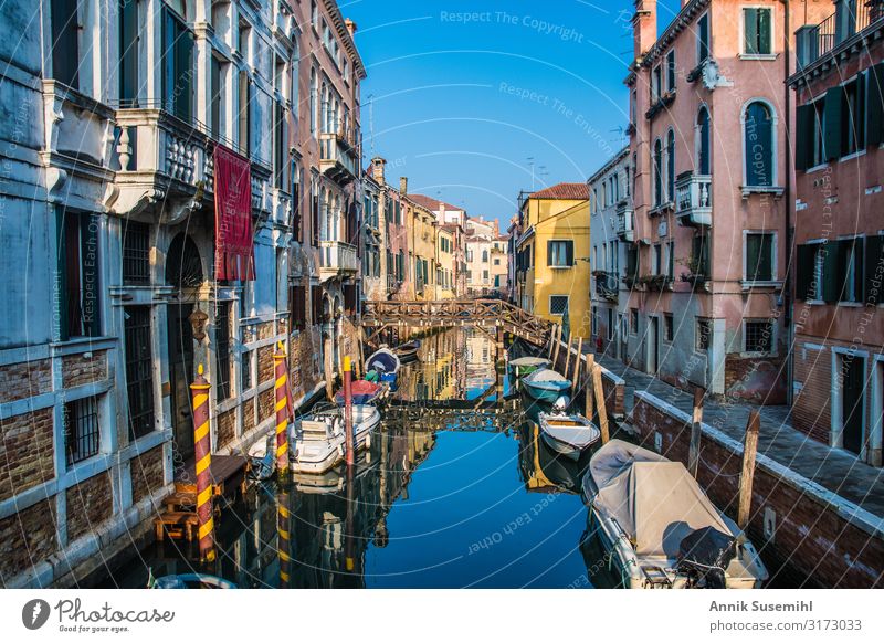 Quiet canal with boats in Canareggio, Venice Vacation & Travel Tourism Sightseeing City trip Cruise Summer Summer vacation Sun Island Architecture Culture