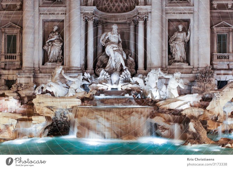 Trevi Fountain Vacation & Travel Tourism Sightseeing Summer Summer vacation Art Sculpture Architecture Town Capital city Manmade structures Wall (barrier)
