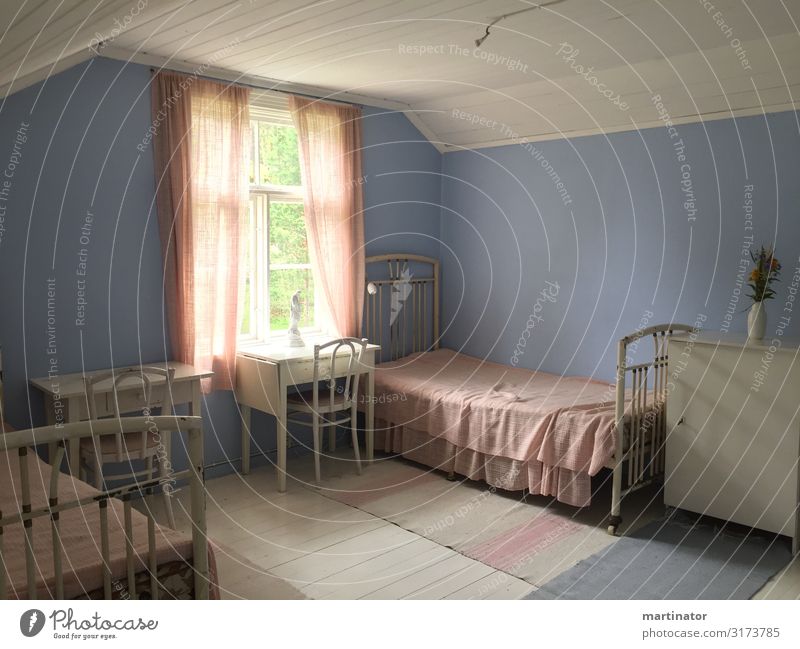Blue room Village House (Residential Structure) Architecture Bedroom Safety (feeling of) Warm-heartedness Relaxation Vacation & Travel Peace Nostalgia