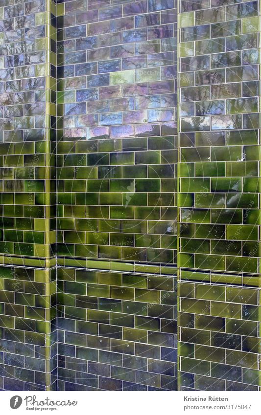 tiled wall House (Residential Structure) Decoration Architecture Facade Glittering Green Tile tiled facade tile facade cladding Dress up refect